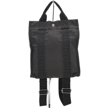 Hermes Air Line Ad Pm Canvas Tote Bag/Backpack In Gray/Black Nylon