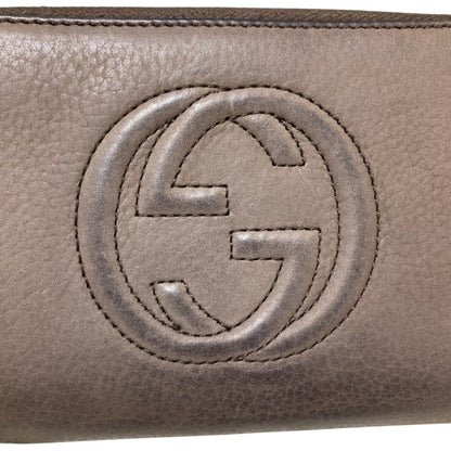 Gucci Soho Interlocking G Leather Long Wallet 308004 Greige