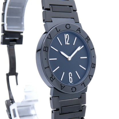 Like New Bvlgari Quartz Black Dlc Coating Bb33S Watch Ss Dial 0175Bvlgari