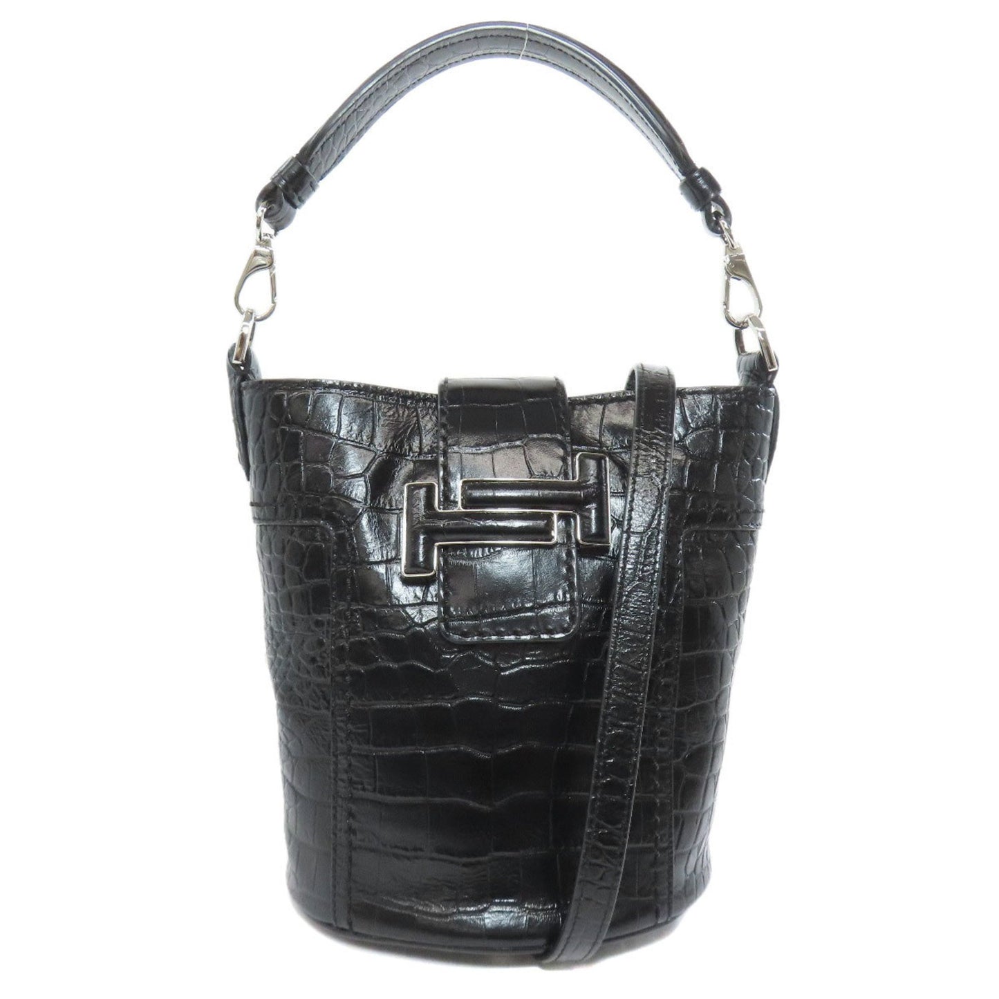 Tod'S Embossed Double T 2-Way Leather Handbag