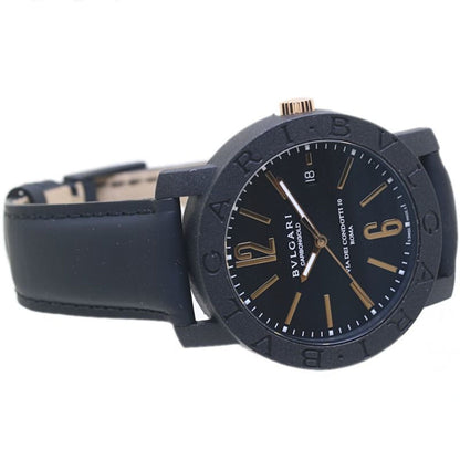 Bvlgari Bbp40Bcgld N Bb40Cl 102248 Carbon Gold X 18K Pink Leather
