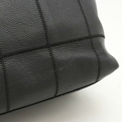Chanel Chocolate Bar Tote Bag Leather Black