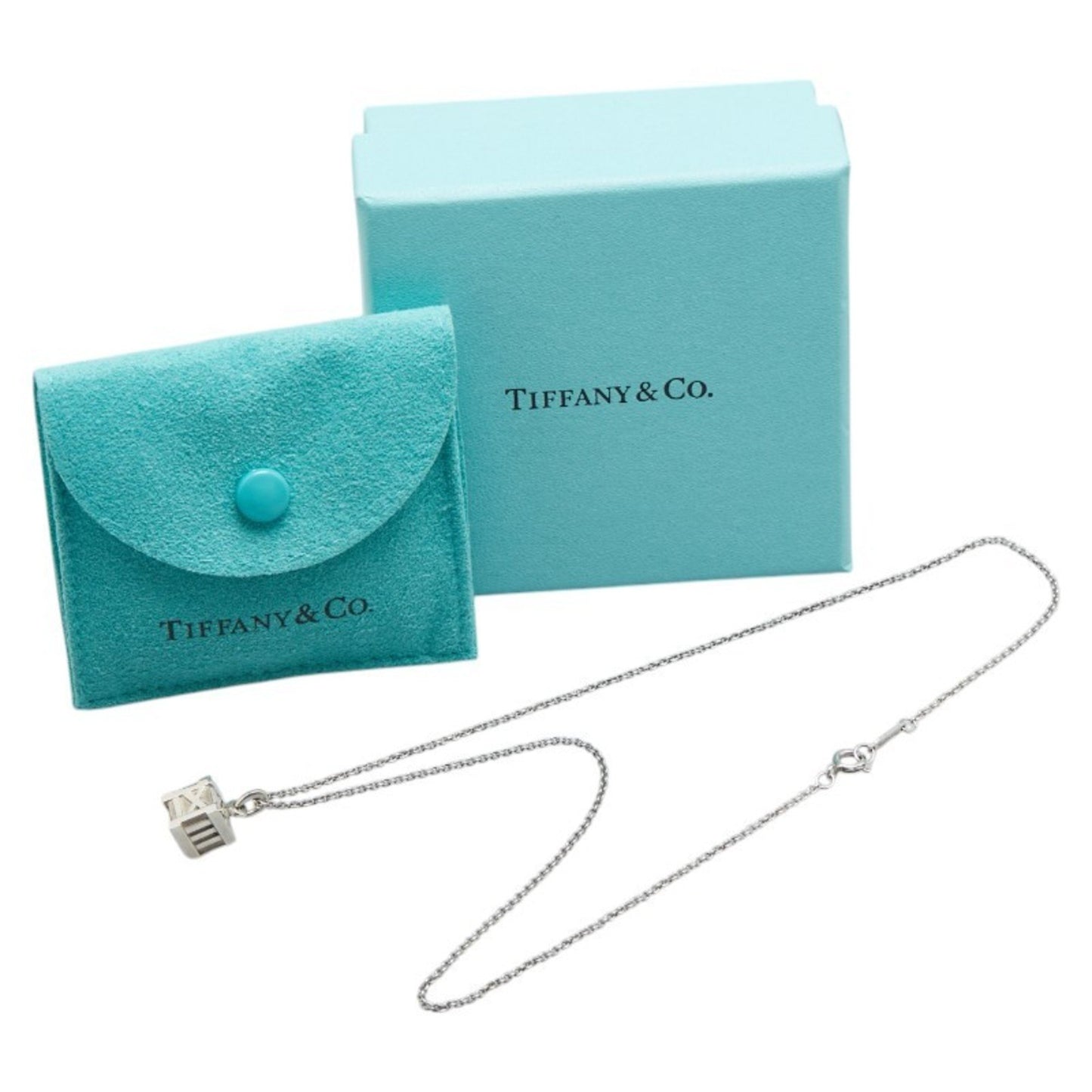 Tiffany & Co. Atlas Cube Necklace In 925 Sterling Silver