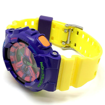 G-Shock Casio Watch Ga-110Hc-6A Hyper Colors Big Case Purple Yellow Pink Painted Ana-Digi Released