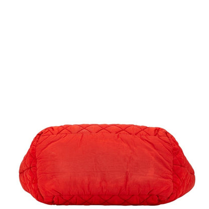 Chanel Coco Mark Cocoon Reversible Quilted Handbag Tote Bag Red Nylon
