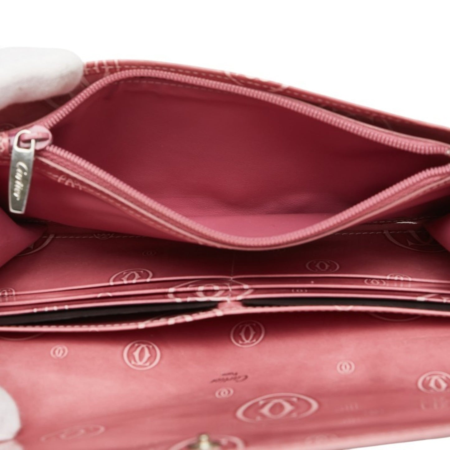 Cartier Happy Birthday Long Wallet Pink Enamel