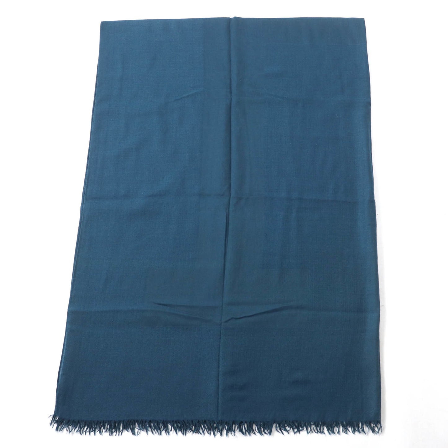 Hermes Cashmere And Wool Big H Pattern Shawl With Fringe