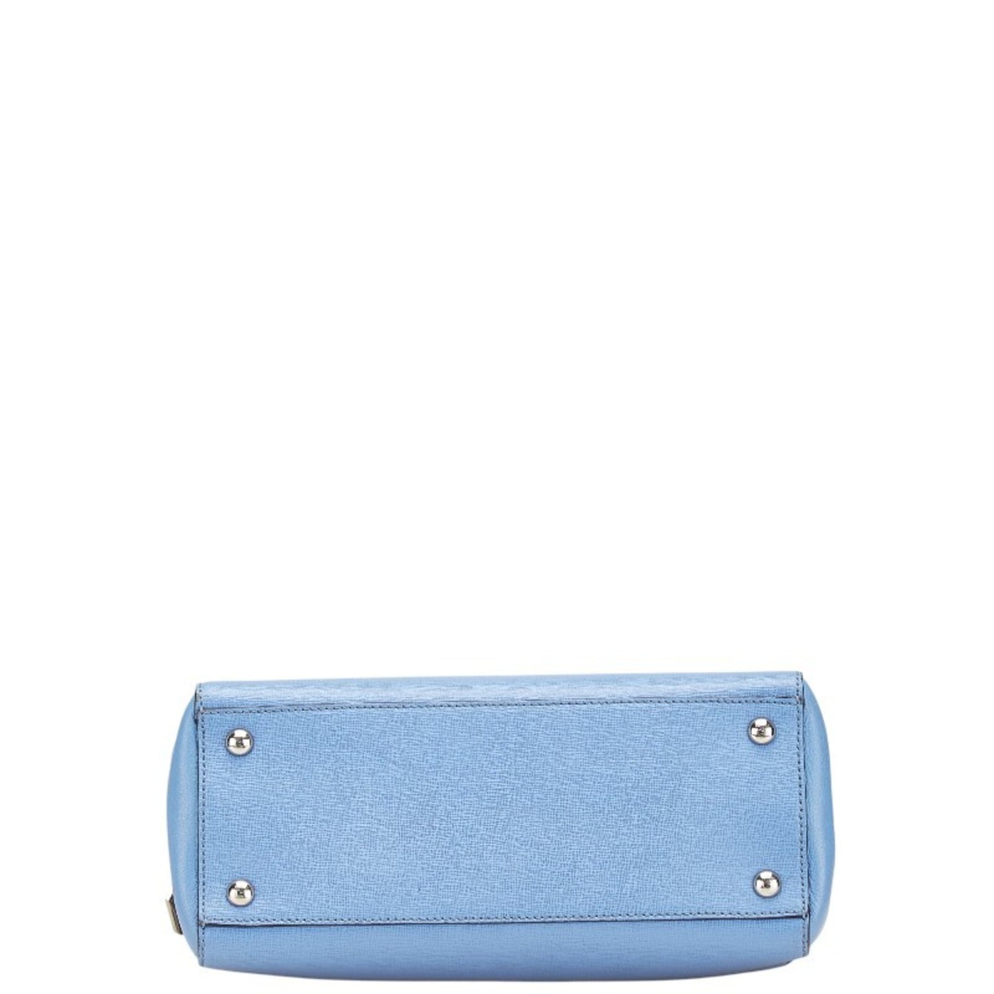 Fendi Petit Toujours Handbag/Shoulder Bag 2Way 8Bh253 Light Blue Leather