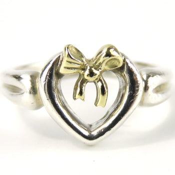Tiffany & Co. Ring Heart Ribbon Silver 925 K18Yg Approx. 3.2G Yellow Gold #9.5