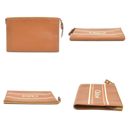 Chlo Chloe Clutch Bag Leather Brown