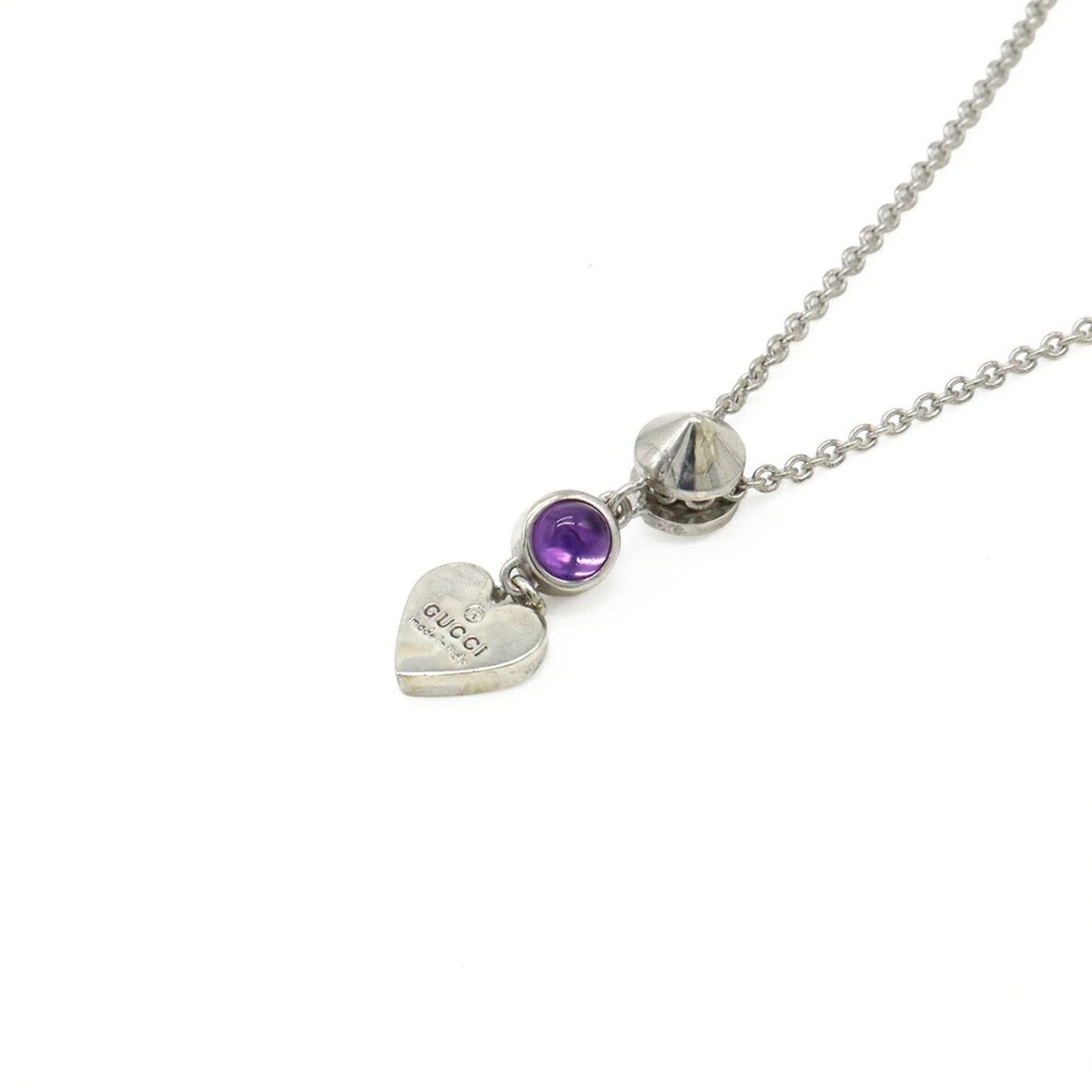 Gucci Trademark Heart Motif Necklace Pendant In Sv925