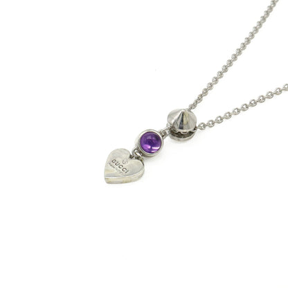 Gucci Trademark Heart Motif Necklace Pendant In Sv925