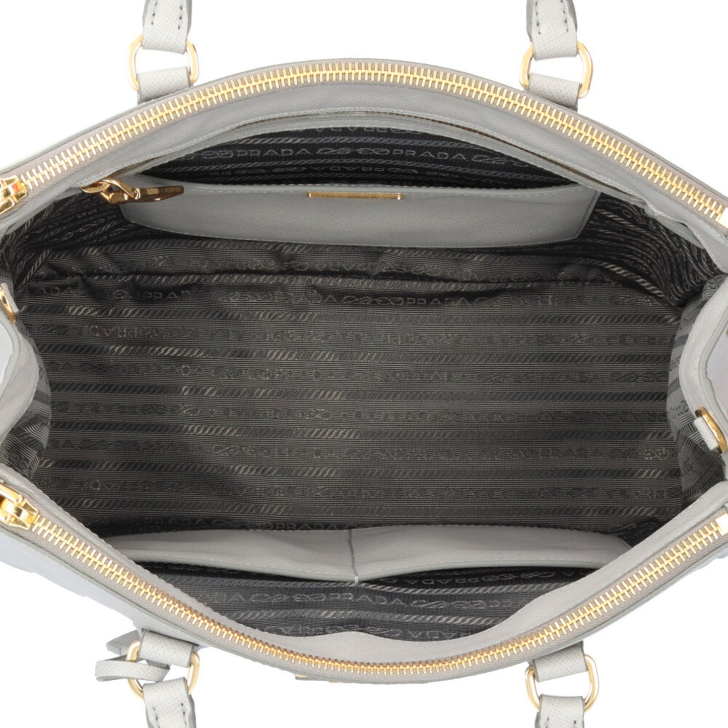 Prada Galleria Large Saffiano Shoulder Bag In Leather (1Ba274) Gray