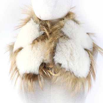 Louis Vuitton Mp1907 Cor Foxy Lunar Fox Silk Tippet Shawl In Ivory And Brown With Gold Hardware