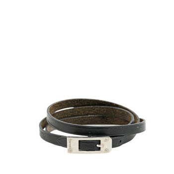 Hermes Kelly Ardion Bracelet Black Leather Metal