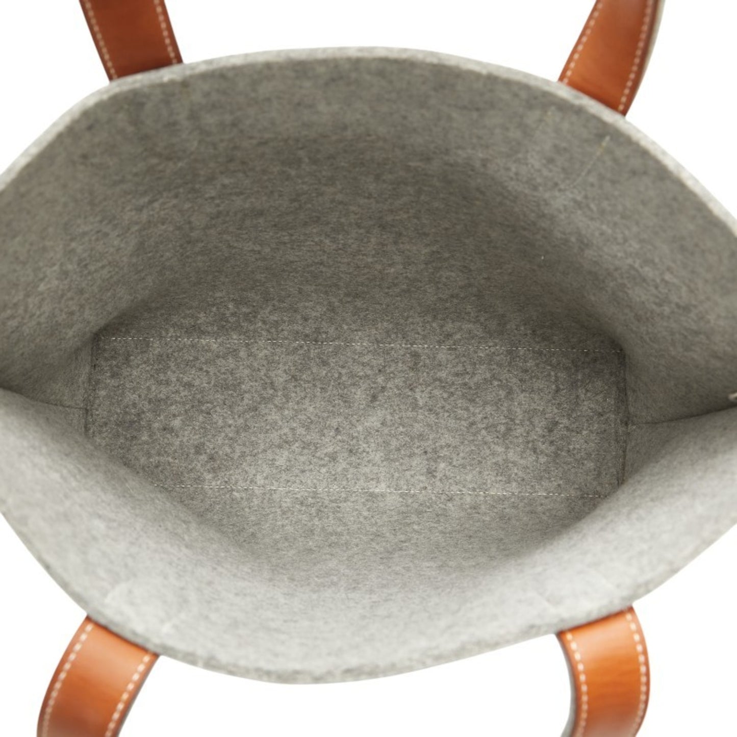 Hermes Sac Karimi Mm Tote Bag Shoulder Grey Felt Calf Leather