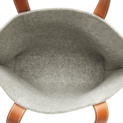 Hermes Sac Karimi Mm Tote Bag Shoulder Grey Felt Calf Leather