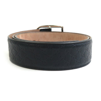 Gucci Belt Micro Guccissima Leather Metal Navy Silver