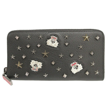Christian Louboutin Panettone Studded Leather Black Round Long Wallet 0121Christian