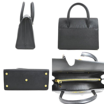 Christian Dior Handbag Shoulder Bag 30 Montaigne Saint Honore Small Leather Black
