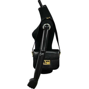 Celine Logo Horse-Drawn Carriage Hardware Calfskin Leather Mini Shoulder Bag/Pochette/Sacoche Black