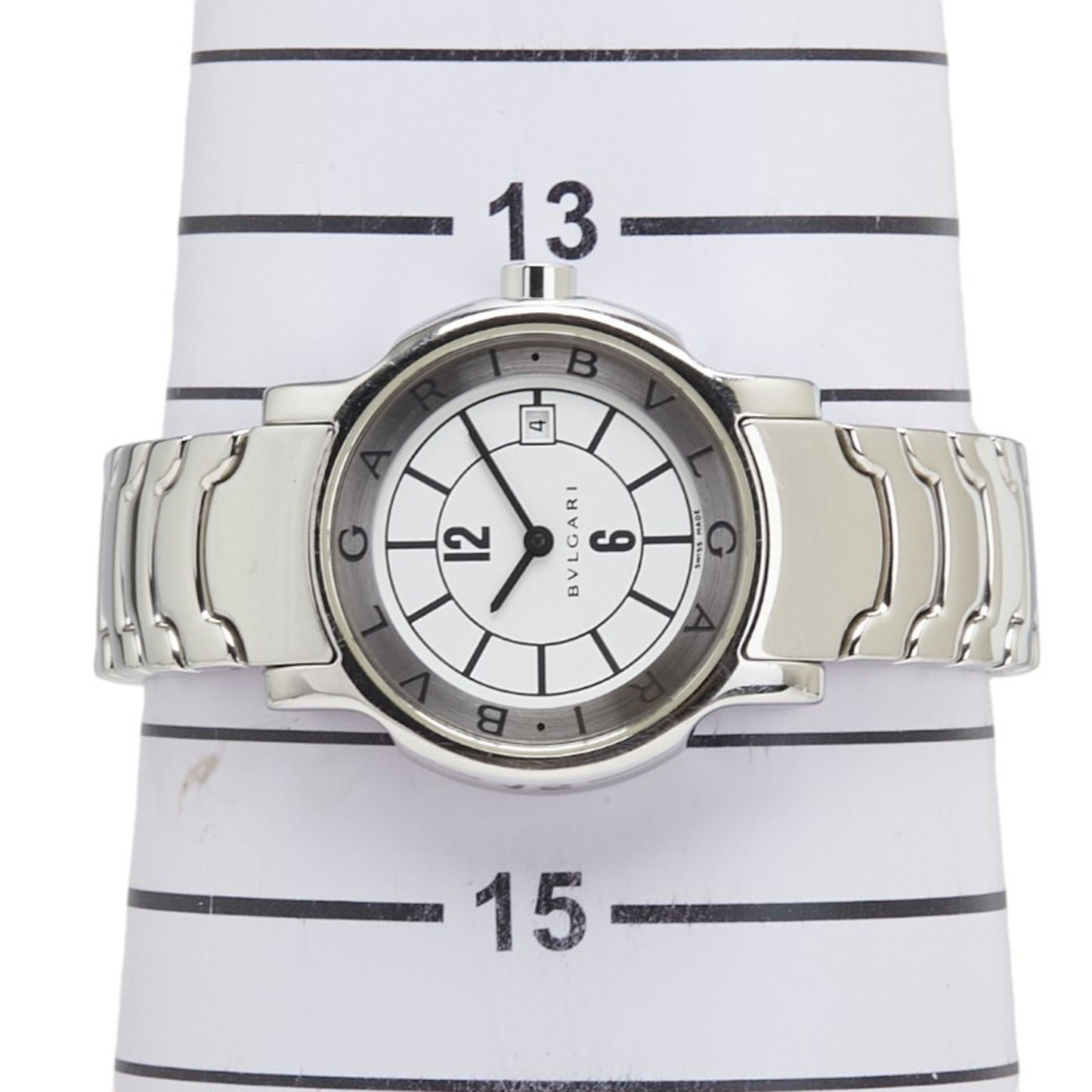 Bvlgari Solotempo St29S Quartz Watch With White Dial And Stainless Steel