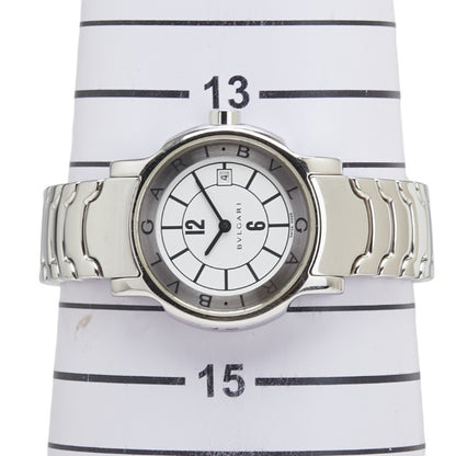 Bvlgari Solotempo St29S Quartz Watch With White Dial And Stainless Steel