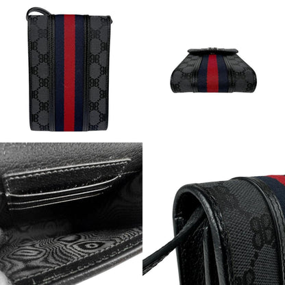 Balenciaga Shoulder Bag Balenciagaxgucci The Hacker Project Phone Canvas Leather Black Grey Silver
