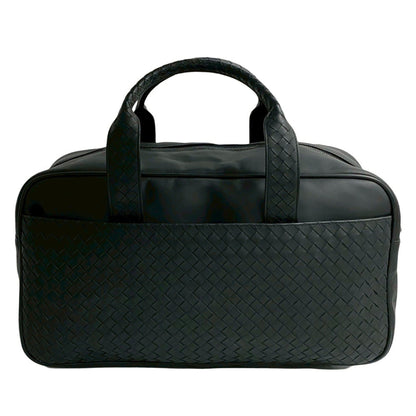 Bottega Veneta Intrecciato Leather Mini Boston Bag In Black