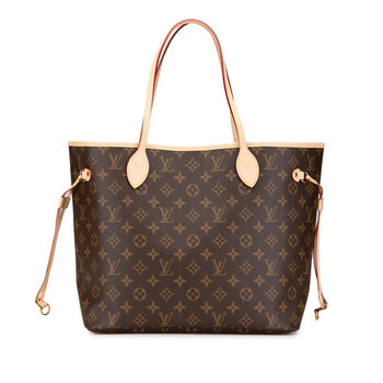 Louis Vuitton Monogram Neverfull Mm Tote Bag M40156 Brown Pvc Leather