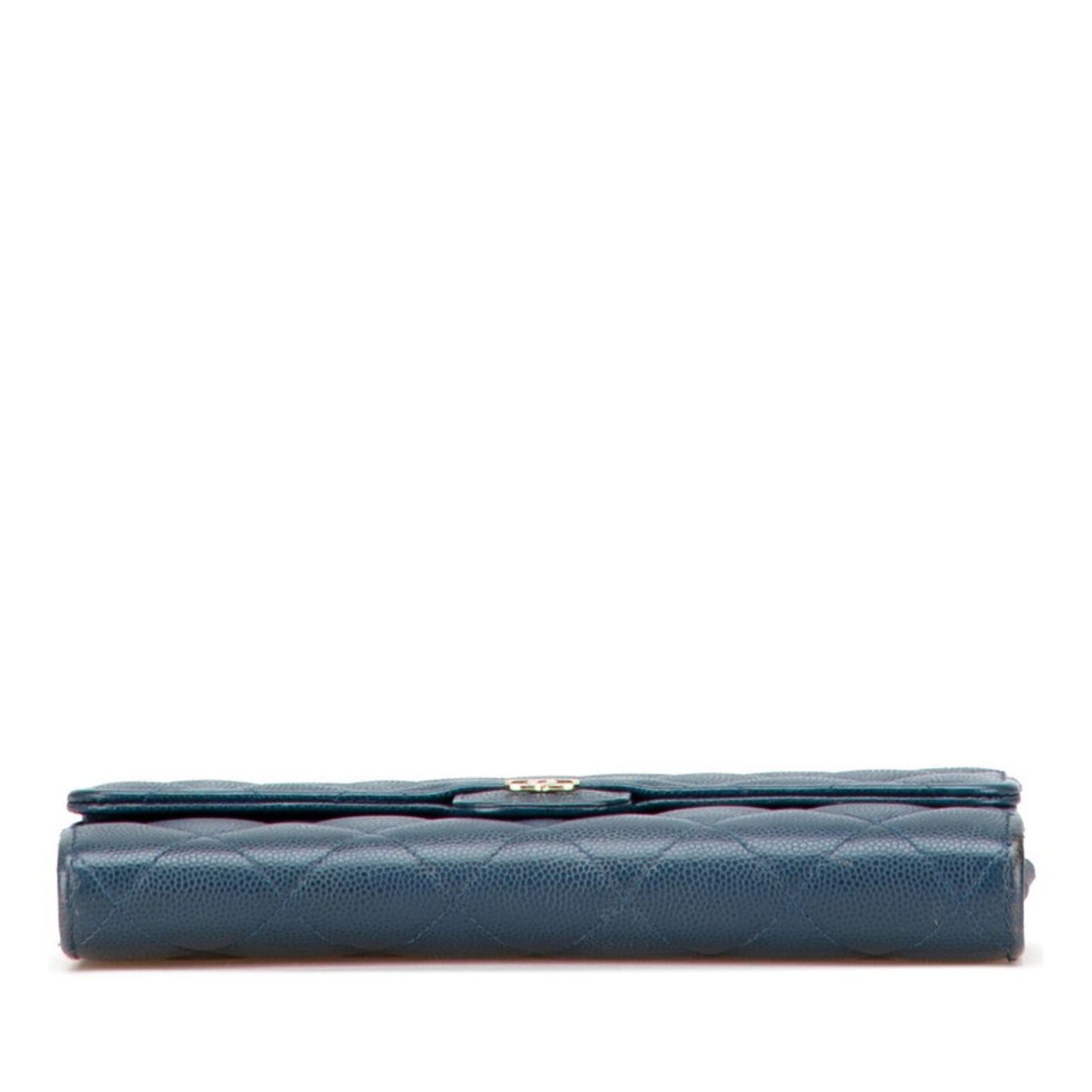 Chanel Matelasse Coco Mark Long Wallet Blue Caviar Leather