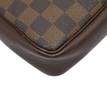 Louis Vuitton Damier Truss Makeup Accessory Pouch Shoulder Bag N51982 Brown Leather