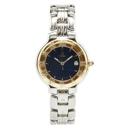 Fendi Watch 900G Quartz Black Dial Stainless Steel Plated