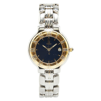 Fendi Watch 900G Quartz Black Dial Stainless Steel Plated