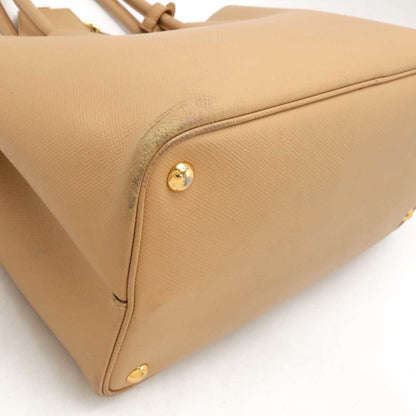 Prada Prada Double Tote Bag Handbag Saffiano Leather Noisette Beige Orange Purchased At A Japanese