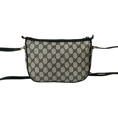 Gucci Old Gucci Sherry Line Gg Logo Hardware Leather Shoulder Bag Pochette Navy Blue 35467