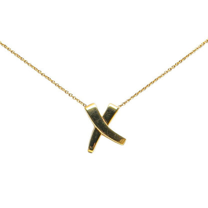 Tiffany & Co. Paloma Picasso Graffiti X Pendant Kiss Necklace In 18K Yellow Gold