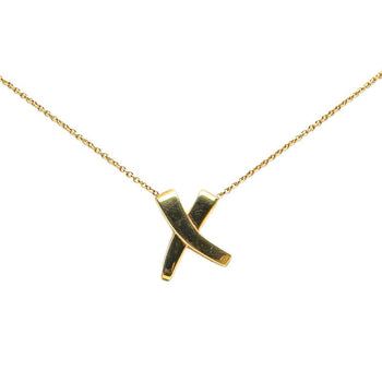 Tiffany & Co. Paloma Picasso Graffiti X Pendant Kiss Necklace In 18K Yellow Gold