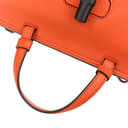 Gucci Bamboo Daily Top Handle 2-Way Handbag/Shoulder Bag 370831 Orange