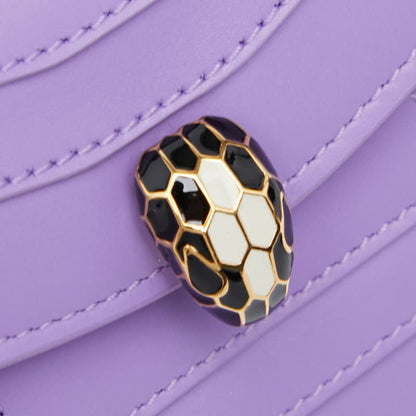 Bvlgari Serpenti Forever Business Card Case/Card Case Pouch Purple Leather