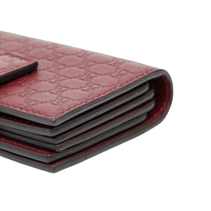 Gucci Micro Guccissima Business Card Case/Card Holder 309656 Wine Red/Bordeaux Leather