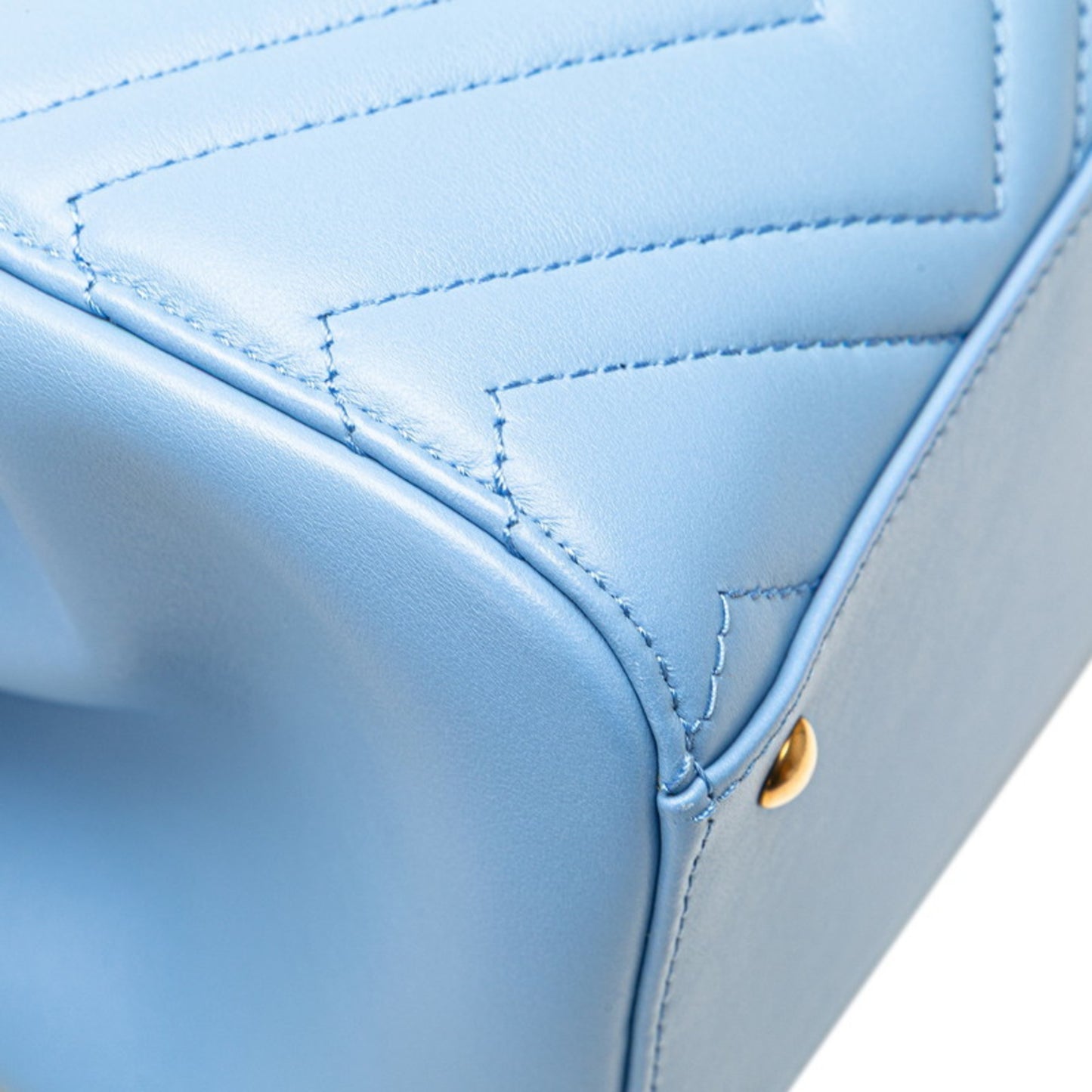 Gucci Gg Marmont 2-Way Handbag/Shoulder Bag 448054 Blue Leather