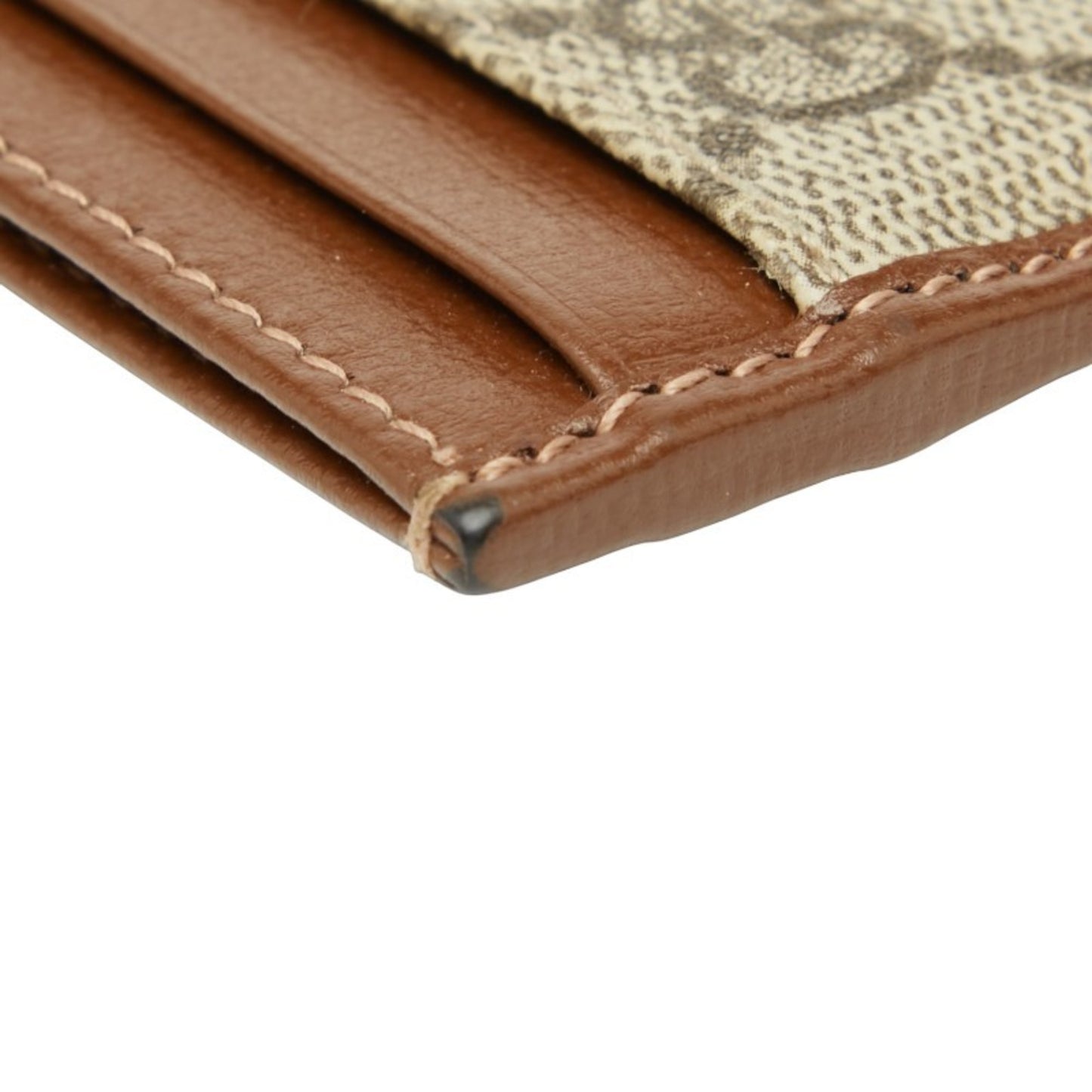 Gucci Gg Supreme Business Card Case 673002 Beige Brown Leather