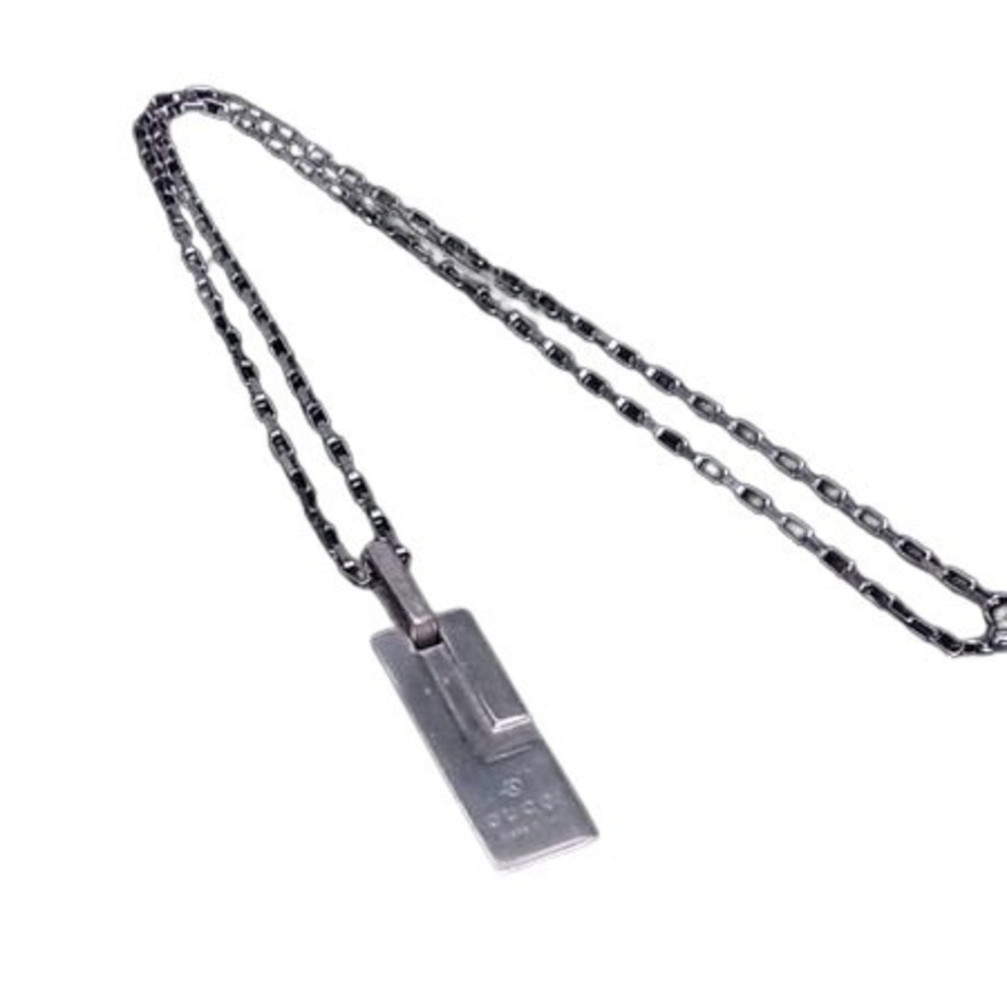 Gucci G-Plate Necklace In Silver Sv925