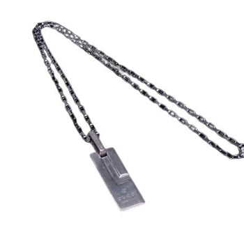 Gucci G-Plate Necklace In Silver Sv925