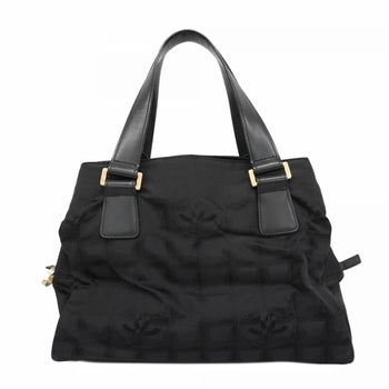 Chanel New Travel Nylon Handbag In Black Champagne