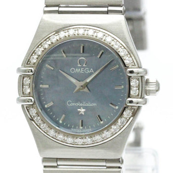 Omega Constellation Diamond Blue Mop Steel Quartz