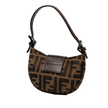 Fendi Zucca Mini Croissant Pouch Handbag 26673 Brown Canvas