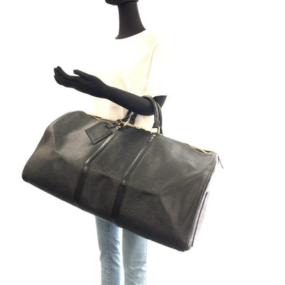 Louis Vuitton Louis Vuitton Epi Keepall 55 Noir Black Gold Hardware Leather M42952 Boston Bag