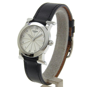 Hermes Hermes H Watch Rondo Wristwatch Hr1.210 Stainless Steel X Embossed Leather 2006 ?J Quartz
